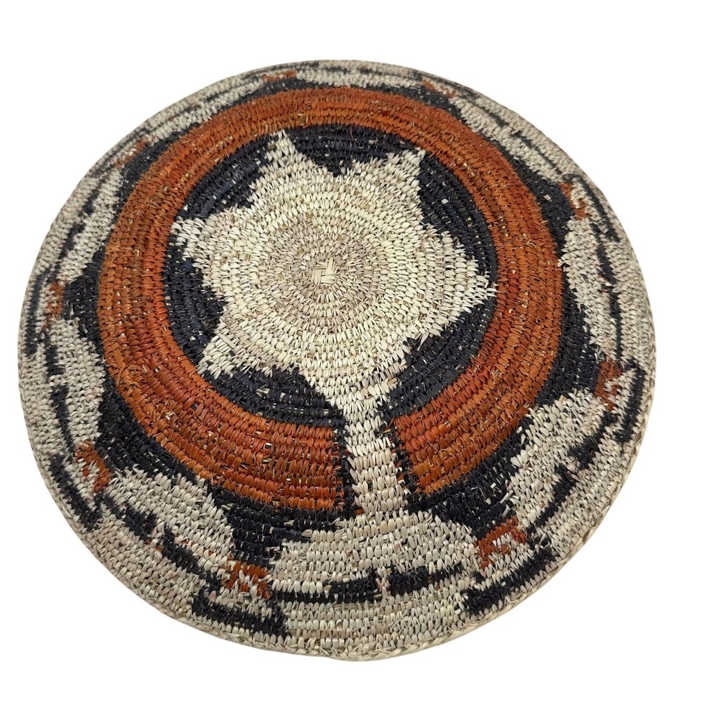 Handwoven Navajo Basket Bowl Geo Tribal Boho Southwestern Wall Decor 13.75" - Picture 3 of 5